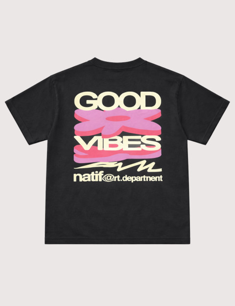 T-Shirt Unisexe Loose Good Vibes Art Noir